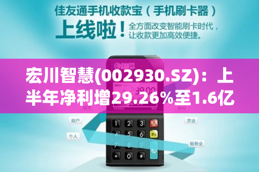 宏川智慧(002930.SZ)：上半年净利增29.26%至1.6亿元