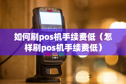 如何刷pos机手续费低（怎样刷pos机手续费低）